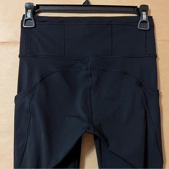 Lululemon | Fast & Free Crop II Nulux 19" High Rise Leggings Pocket Black Size 4 - Picture 9 of 11